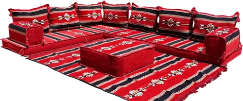 Miniatura 22 de Sofá de piso modular hecho a mano arabicsofa – Asiento oriental Majlis con cojines de respaldo