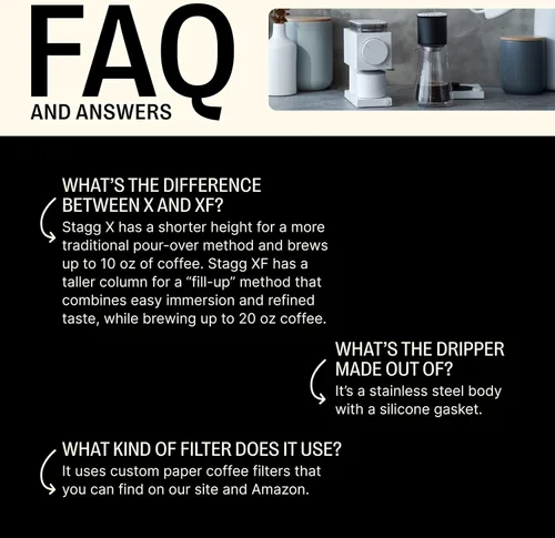 Miniatura 3 de Fellow Stagg [XF] Pour Over Coffee Gotero – Acero inoxidable de doble pared aislada al vacío sin obstrucciones para verter sobre cafetera – Goteo