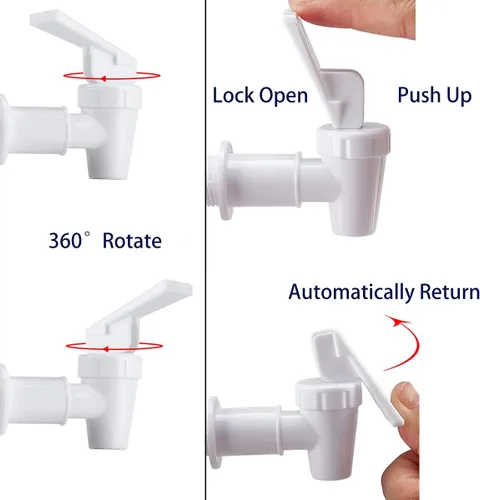 Miniatura 4 de HUI NING - Espiga de agua, grifo de plástico sin BPA, grifo de repuesto universal para cubo de 5 galones, barriles de vino, sistemas de filtración