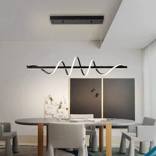 Miniatura 15 de Lámpara Colgante Moderna - Candelabro LED Dorado para Comedor con Giro Creativo en Forma de Serpiente - Iluminación LED Galvanizada en Oro para Isla
