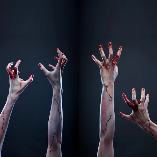 Miniatura 5 de Nosiny 20 hojas de calcomanías de tatuaje de puntadas de Halloween, cicatrices falsas, tatuajes temporales, accesorios de cosplay de terror