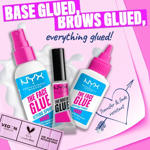 Miniatura 9 de NYX PROFESSIONAL MAKEUP The Face Glue Spray Fijador, Spray Fijador Resistente a Transferencias e Impermeable, Hasta 24 Horas de Duración