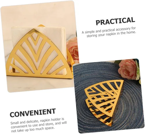 Miniatura 9 de Ciieeo Servilletero de metal dorado con forma geométrica decorativa para mesa de restaurante, práctico soporte de hierro con bordes lisos