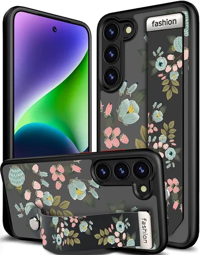 Miniatura 125 de Compatible para Samsung Galaxy S23 Funda Bonita con Correa Soporte Dedo Kickstand, Fundas de Silicona Geniales de Diseñador Funda Cover - Mariposa