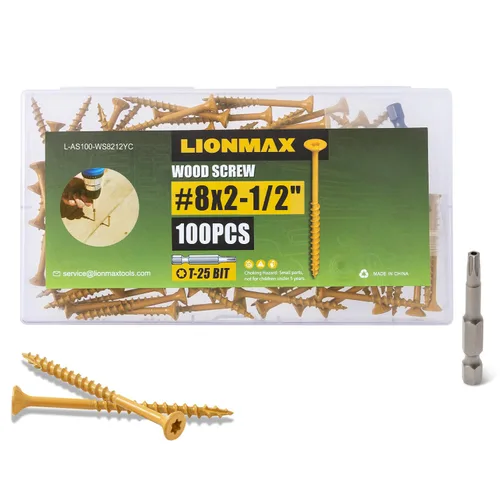 Miniatura 17 de LIONMAX Tornillos para Terraza de 1-5/8 Pulgadas, Tornillos para Madera #8 x 1-5/8", 300 PCS, Resistentes al Óxido, Recubiertos con Epoxi Exterior