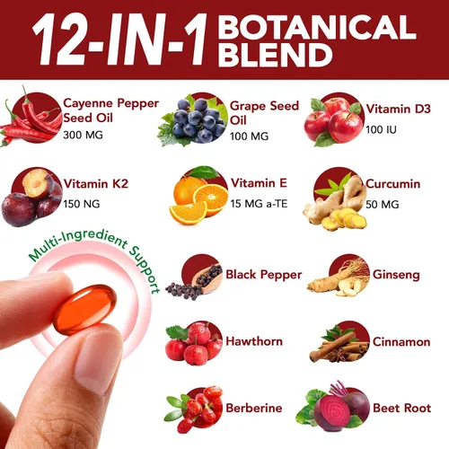 Miniatura 2 de Cápsulas de pimienta de cayena, suplementos de capsaicina de pimienta de cayena que apoyan la vena de las piernas, la salud del corazón
