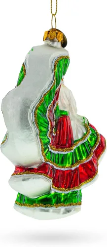 Miniatura 2 de Adorno navideño de cristal de bailarina folclórica mexicana