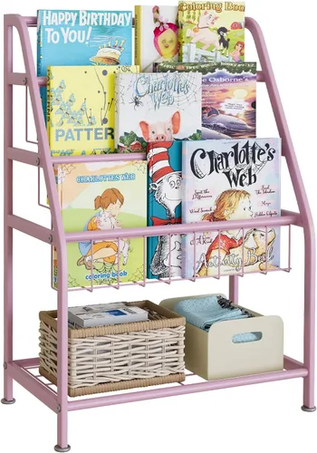 aboxoo Estantería infantil pequeña independiente para habitación de los niños, estantería de 18 pulgadas, organizador de juguetes, estantería