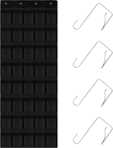 Miniatura 9 de Organizador de Zapatos para Puerta con 35 Bolsillos Grandes, Organizador de Zapatos con Bolsillos de Malla, Capacidad para Colgar Zapatos