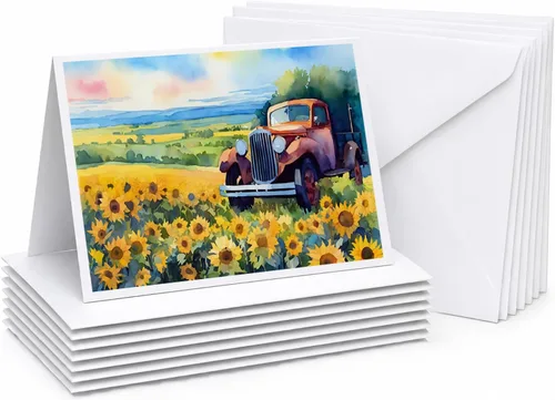 Miniatura 83 de Caroline's Treasures DAC1709GCA7P - Tarjetas de felicitación y sobres de arándanos de Texas en acuarela, paquete de 8 tarjetas en blanco con sobres
