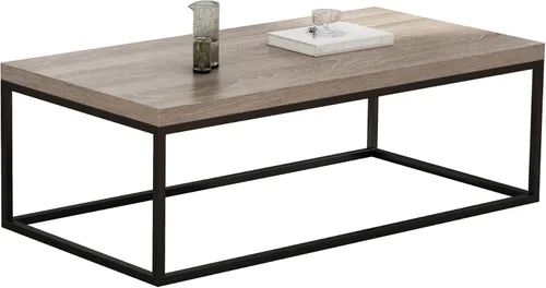 Miniatura 11 de CENSI Mesa de centro otomana de mármol blanco de 47 pulgadas para sala de estar, rectangular estilo industrial moderno, madera y metal (mármol)
