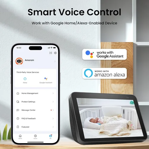 Miniatura 8 de Cámara WiFi interior para seguridad del hogar, cámara de grabación 24/7 para oficina/casa/apartamento, almacenamiento en la nube y tarjetas SD