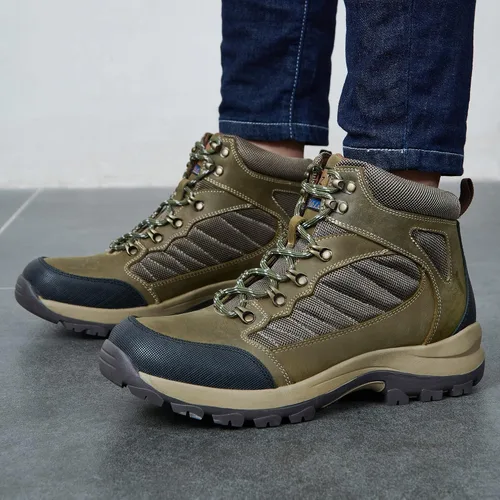 Miniatura 7 de Mens Fashion Leather Oxford Boots Mid-Top Causal Ankle Boot Daily Shoes for Men