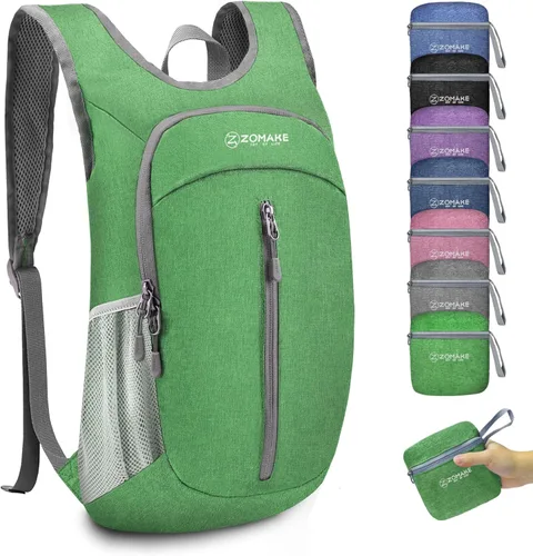 Miniatura 28 de ZOMAKE Mochila ultraligera plegable de 20L, mochilas plegables pequeñas resistentes al agua para senderismo, mochila de día colapsable para mujeres