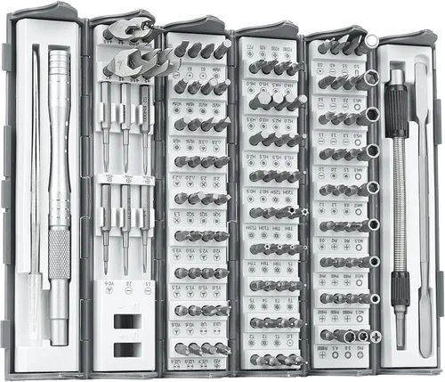 128 in 1 Precision Screwdriver Set - Father’s Day Gifts for Men, Ratchet Screwdriver Set, Professional Magnetic Repair Tool Kit with 122 Bits for
