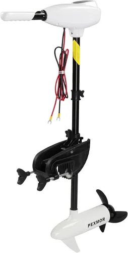 Miniatura 8 de PEXMOR Motor de arrastre eléctrico de 8 velocidades, motor eléctrico fuera de borda para barco con mango ajustable e indicador LED, montado