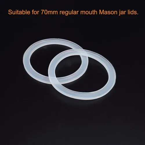 Miniatura 4 de PATIKIL Anillos de sellado de silicona de boca regular de 2.756 in, paquete de 10 juntas reutilizables a prueba de fugas para tapas de tarros