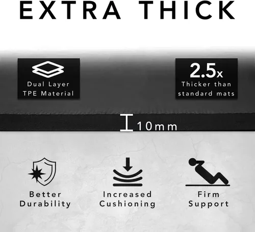 Miniatura 3 de Esterilla de yoga grande – Esterilla de entrenamiento extra gruesa de 0.394 in (72 x 32 pulgadas) – Alfombrilla antideslizante de TPE para mujeres
