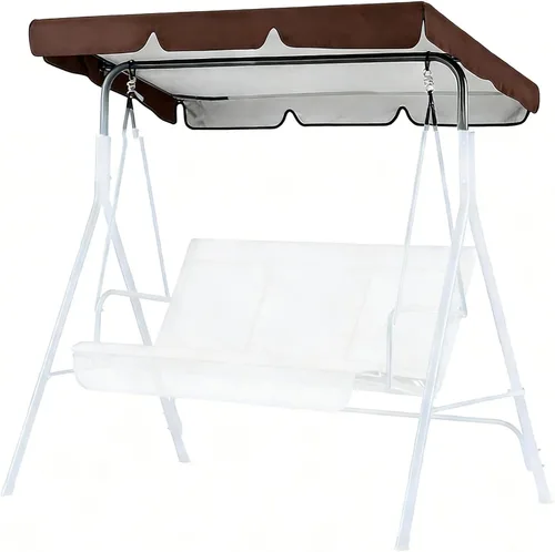 Miniatura 8 de Cubierta de repuesto para toldo de columpio de patio, resistente al agua, protección UV, 2 plazas, para porche, jardín, cubierta superior de Beige