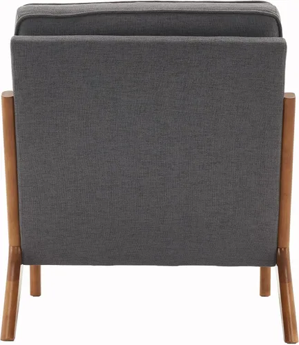 Miniatura 4 de Silla decorativa para sala de estar, sillón tapizado moderno de mediados de siglo con almohada, sillón de lectura, cómoda silla decorativa para Gris