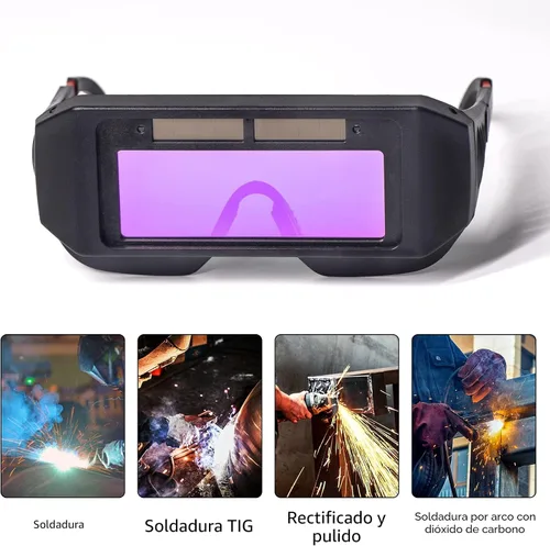 Miniatura 3 de T TOVIA Gafas de Soldadura LCD de Seguridad Protectoras con Energía Solar de Oscurecimiento Automático con Sombra Ajustable, Gafas de Soldadura de 2