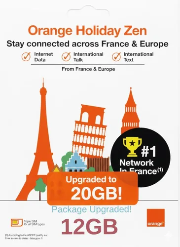 Tarjeta SIM Orange Europe de 20 GB, 30 días, llamadas de 30 minutos+200 mensajes de texto a todo el mundo. ¡Oferta actualizada! Padre (20 GB X 30D)