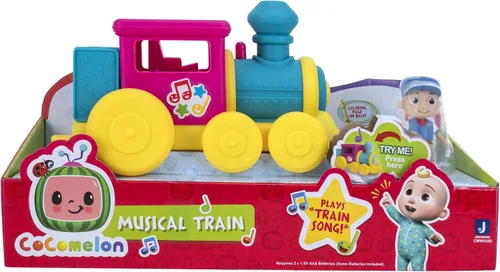 Miniatura 2 de CoComelon Característica vehículo, tren – vehículo de tren con sonidos – Figura exclusiva de conductor JJ – Se adapta a 4 figuras – Ruedas gratis