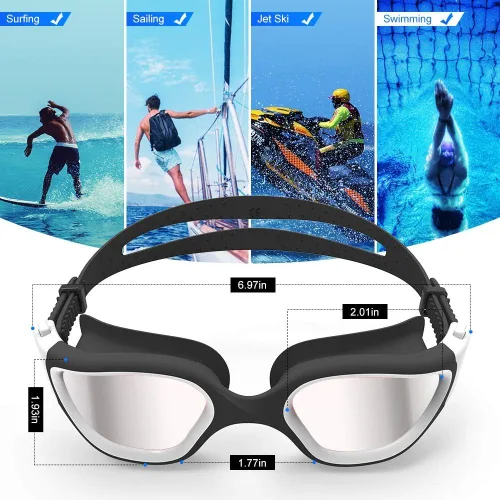 Miniatura 8 de ZIONOR G1 - Gafas de natación polarizadas unisex para mujeres adultas, antiniebla, 100% anti UV, gafas de buceo A2 (polarizado + espejo plateado)