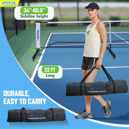 Miniatura 4 de Pro Pickleball Net Portable with Wheels – 22ft Heavy Duty Pickleball Net System with Sturdy Aluminum Frame for Outdoor & Indoor – Nylon Net &