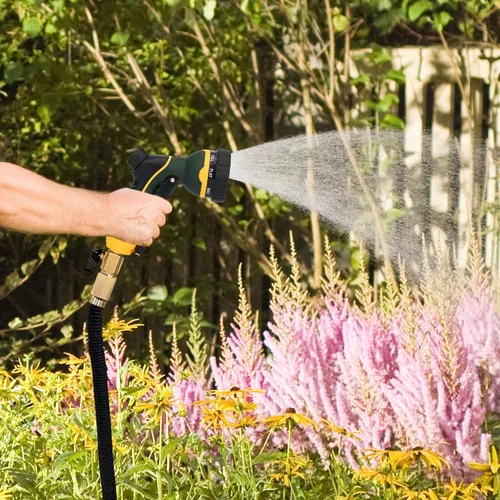 Miniatura 7 de Boquilla rociadora de manguera de jardín, rociador de agua con 8 patrones ajustables, resistente a los impactos y antideslizante para regar plantas