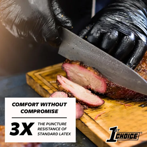 Miniatura 3 de 1st Choice Nitrile Gloves Disposable Latex-Free, Black, 5 Mil for Cooking, Cleaning, Automotive, Industrial, Food Prep, Home