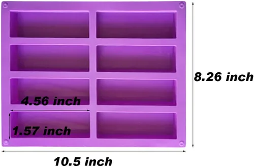 Miniatura 3 de Palksky (2 piezas) Barra rectangular de granola de 8 cavidades, molde de silicona, moldes de barra de nutrición/cereales, barra de energía