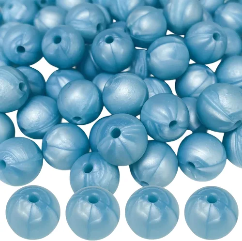 Miniatura 36 de Abalorios de silicona, 120 piezas de 6 mm abalorios redondos de silicona para hacer llaveros, pulseras, collares, aretes, joyas, manualidades DIY