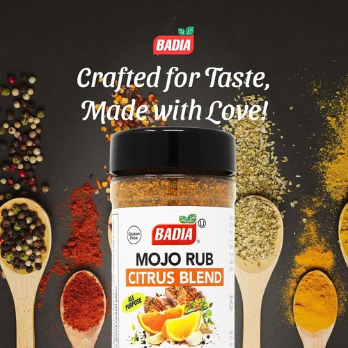 Miniatura 2 de Badia Mojo Rub Mezcla Cítricos 142 ml – Marinada de Ajo y Cítricos Picante – Audaz Sal Seco de Inspiración Latina con Naranja, Limón y Lima