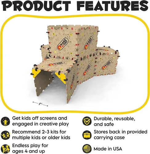 Miniatura 6 de Make-A-Fort Creator Pack: construye fuertes grandes para niños con 1 kit de explorador y 1 kit de creador - Juego de construcción de fortalezas