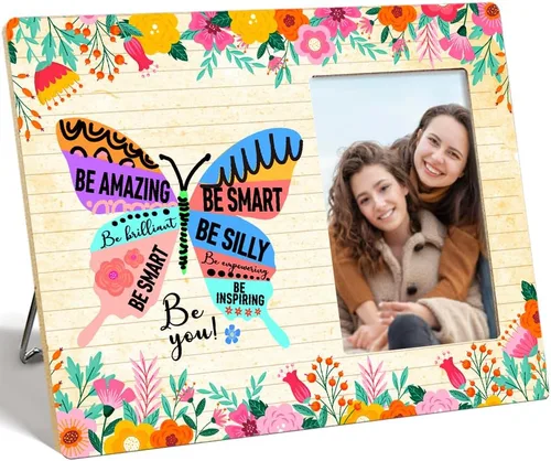 OTINGQD Marcos de fotos inspiradores, regalo motivacional para niñas, amigas, hermanas, regalos de aliento para mujeres, marco de fotos Be Amazing