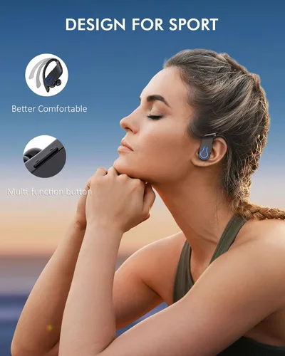 Miniatura 6 de CoolJumper Auriculares inalámbricos Bluetooth 120H de tiempo de reproducción Auriculares Bluetooth 5.3 para deportes, auriculares estéreo Hi-fi