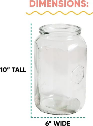 Miniatura 4 de Craft A Brew - Tarro de Kombucha - para fermentación de kombucha y elaboración casera - Incluye cubierta de tela personalizada - Tarro de vidrio