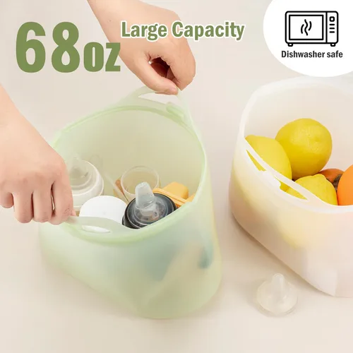 Miniatura 3 de Bolsas esterilizadoras de silicona para botellas de viaje, bolsas esterilizadoras de vapor para microondas de 67.6 fl oz para biberones, sacaleches