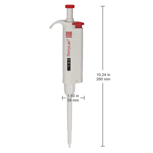 Miniatura 3 de Stonylab Controlador de pipeta de canal único, pipeta de micropipeta de volumen variable ajustable con cono de punta autoclavable para investigación