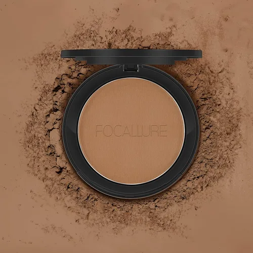 Miniatura 9 de FOCALLURE Polvo prensado impecable, control de brillo y tez suave, maquillaje de base de polvo de ajuste prensado, polvo facial compacto portátil