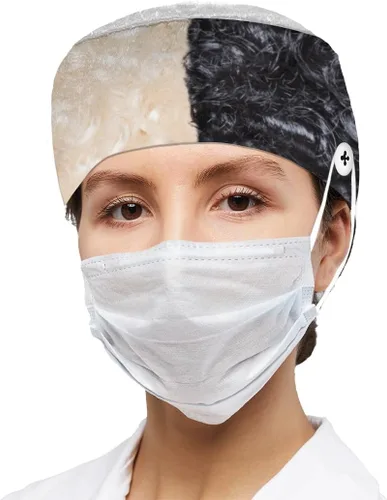 Miniatura 5 de Gorra médica con patrón de textura fresca con botones ajustables para mujer