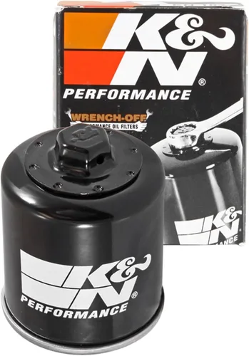 K&N Filtro de aceite para motocicleta: Alto rendimiento, diseñado para ser utilizado con aceites sintéticos o convencionales, tuerca de desmontaje