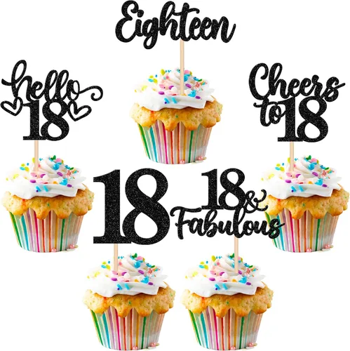 Miniatura 78 de 30 piezas de adornos para cupcakes de 12 cumpleaños feliz, brillantes doce, hola 12, felicitaciones a 12 años, adornos para cupcakes, 12