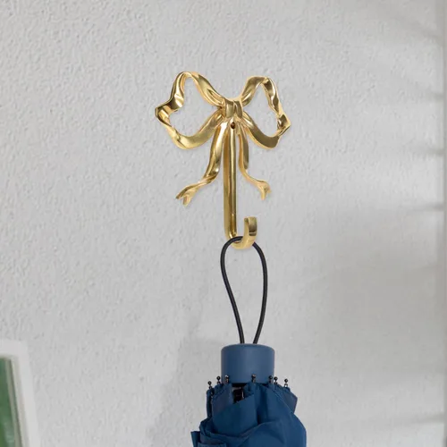 Miniatura 7 de Zerodeko Decoración de lazo dorado, ganchos de lazo para pared, dormitorio, abrigo, toalla para sombreros, abrigos, toallas y llaves, latón chapado