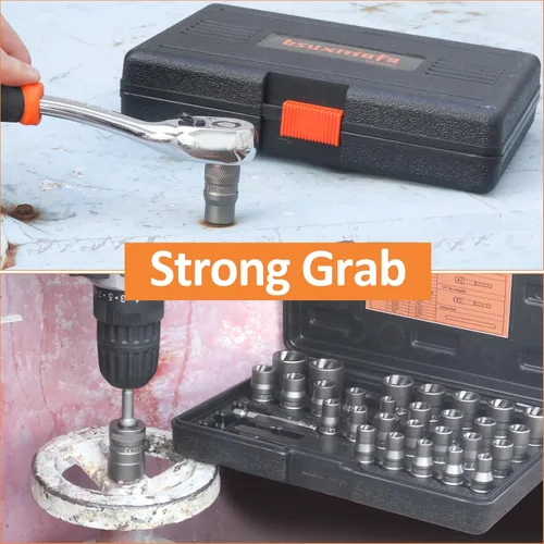 Miniatura 6 de Juego de Extractor de Pernos Mejorado, 32 Piezas Juego Removedor de Pernos y Tuercas de Impacto, Removedor de Tuercas de Orejeta Dañadas, Juego