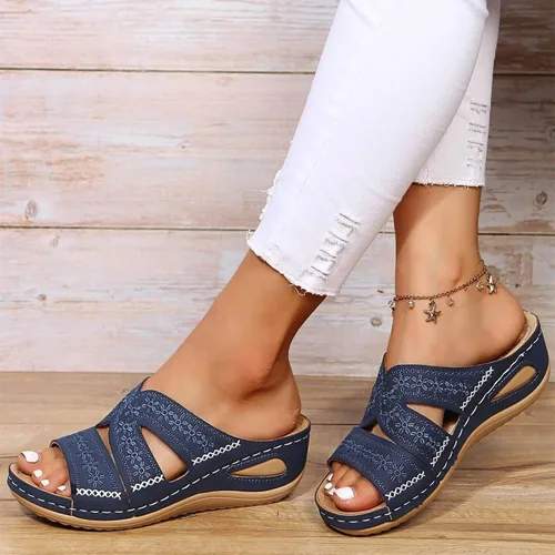Miniatura 3 de Sandalias ortopédicas con soporte de arco para mujer, sandalias de cuña para mujer, sandalias para caminar, cómodas sandalias de plataforma