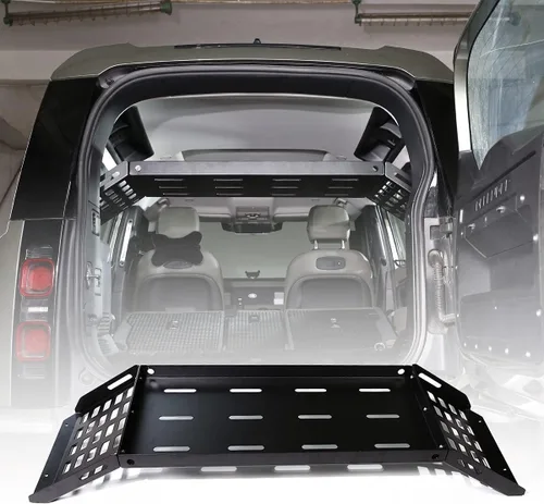 YIWANG Organizador de cesta de almacenamiento para maletero de automóvil de aleación de aluminio negro para Land Rover Defender 110 2020-2022