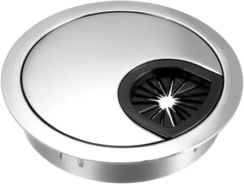 Miniatura 7 de uxcell Cubierta de agujero para cable, 2 pulgadas/1.969 in, aleación de zinc, para cable de escritorio, ojales, cubierta de agujero para oficina