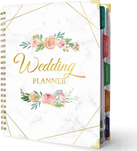 Planificador y organizador de bodas, libro de planificación de boda y organizador para la novia, libro de regalo de compromiso de 9.5 x 11.9